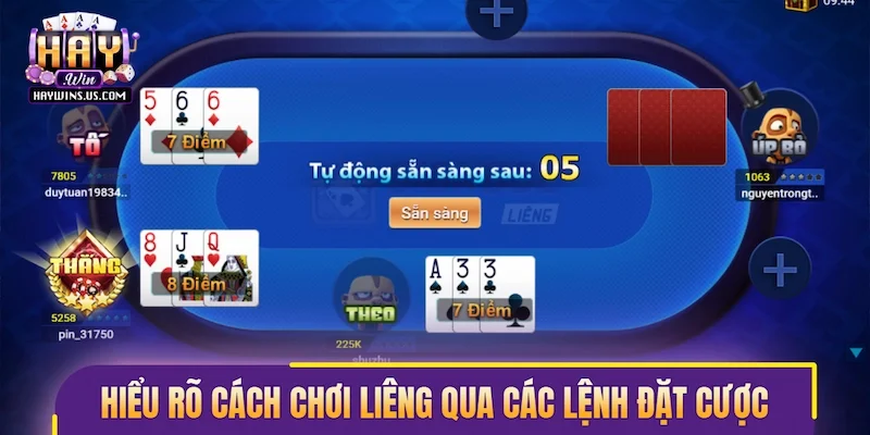Hiểu rõ cách chơi Liêng qua các lệnh đặt cược